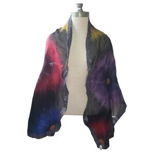 ElegantWorsted wool flower and silk Multicolor Women's Scarf